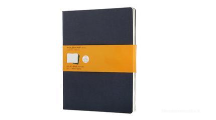 Moleskine extra large. Set 3 quadernetti a righe copertina blu