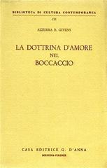 La dottrina d'amore nel Boccaccio di Azzurra B. Givens edito da D'Anna