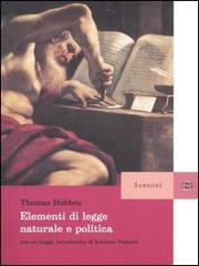 Elementi di legge naturale e politica di Thomas Hobbes edito da Sansoni