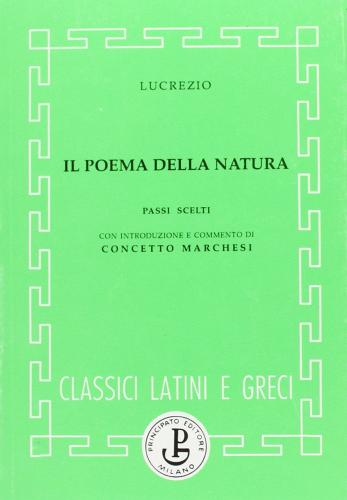 Il poema della natura di Tito Lucrezio Caro edito da Principato