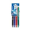 Confezione 4 penne cancellabili Frixion Ball Clicker punta media colori assortiti