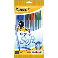 Confezione 10 penne a sfera Bic Cristal Soft colori assortiti