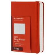 Moleskine Agenda giornaliera 12 mesi 2013 Pocket. Copertina rigida rossa.