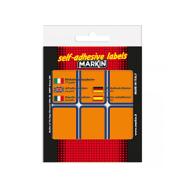 Confezione 10 fogli da 6 etichette autoadesive 70x37mm carta arancione Markin
