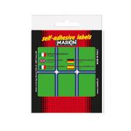 Confezione 10 fogli da 6 etichette autoadesive 70x37mm carta verde Markin