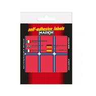 Confezione 10 fogli da 6 etichette autoadesive 70x37mm carta rossa Markin