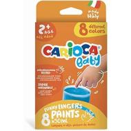 Confezione 8 colori a tempera lavabili per dita Baby 2+