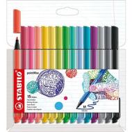 Astuccio 15 penne colorate Stabilo Pointmax