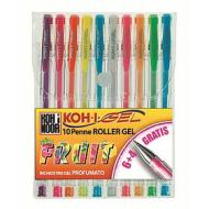Confezione 10 penne colorate roller gel inchiostro profumato