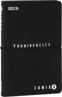 Comix U Younivercity Medium Agenda 2025-2026 settimanale 13 mesi. Nero e bianco
