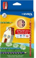 Matite colorate Lyra Groove slim natural grip 36 pezzi