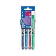 Confezione 4 penne roller inchiostro liquido Hi-Tecpoint V5 punta fine colori assortiti