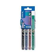 Confezione 4 penne roller inchiostro liquido Hi-Tecpoint V7 punta media colori assortiti