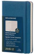 Moleskine 18 mesi - Agenda settimanale blu - Pocket Copertina rigida 2016-2017