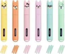 Set 6 mini evidenziatori colori pastello Teddy's Style