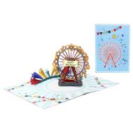Biglietto di auguri Kirigami Happy Birthday Ferris Wheel