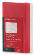 Moleskine 2017 12 mesi - Agenda settimanale rossa - Pocket Copertina morbida