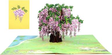 Biglietto di auguri Kirigami Wisteria 2