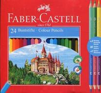 Astuccio 24 matite colorate e 3 matite bicolore con temperino