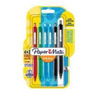 Confezione 6 penne a sfera a scatto Injoy 300 colori assortiti