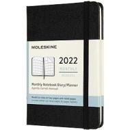 Moleskine 12 mesi - Agenda mensile nero - Pocket copertina rigida 2022