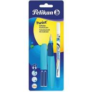 Kit penna stilografica Twist, cancellino Super Pirat e 2 cartucce blu: Penne  stilografiche e sferografiche di Pelikan