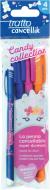 Busta 4 penne cancellabili Tratto Cancellik Candy Collection con gomma a cuore assortita