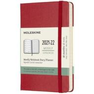Moleskine 18 mesi - Agenda settimanale rosso scarlatto - Pocket copertina rigida 2021-2022