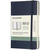 Moleskine 18 mesi - Agenda settimanale blu zaffiro - Pocket copertina rigida 2021-2022