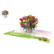 Biglietto di auguri Kirigami Tulipani Tulips