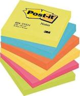 Confezione 6 blocchetti colorati notes adesivi Post-It mm 76x76