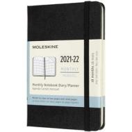 Moleskine 18 mesi - Agenda mensile nero - Pocket copertina rigida 2021-2022