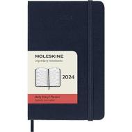 Moleskine 12 mesi - Agenda giornaliera blu zaffiro - Pocket copertina rigida 2024