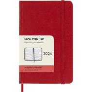 Moleskine 12 mesi - Agenda giornaliera rosso scarlatto - Pocket copertina rigida 2024