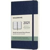 Moleskine 12 mesi - Agenda settimanale orizzontale blu zaffiro - Pocket copertina morbida 2021