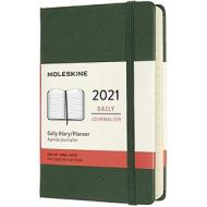 Moleskine 12 mesi - Agenda giornaliera verde mirto - Pocket copertina rigida 2021