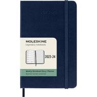 Moleskine 18 mesi - Agenda settimanale blu zaffiro - Pocket copertina rigida 2023-2024
