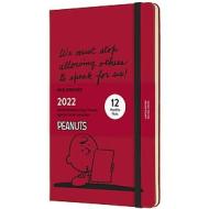 Moleskine 12 mesi - Agenda settimanale Limited Edition Peanuts bordeaux - Large copertina rigida 2022