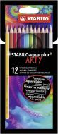 Astuccio 12 pastelli acquerellabili Aquacolor Arty