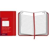 Moleskine 12 mesi - Daily Diary - Pocket - Copertina rigida rossa 2012 Dimensioni 9 x 14 cm