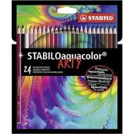 Confezione 24 matite colorate acquerellabili Stabilo Aquacolor Arty