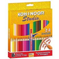 Confezione 24 matite colorate Studio con temperino omaggio