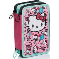 Astuccio completo triplo scomparto Hello Kitty