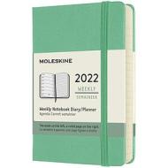 Moleskine 12 mesi - Agenda settimanale verde ghiaccio - Pocket copertina rigida 2022