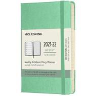 Moleskine 18 mesi - Agenda settimanale verde ghiaccio - Pocket copertina rigida 2021-2022