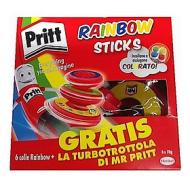 Set 6 pezzi colla stick Pritt Rainbow 10g con gadget