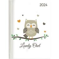 Agenda 12 mesi settimanale 2024 Ladytimer Lovely Owl cm 10,7x15,2