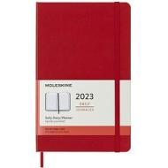 Moleskine 12 mesi - Agenda giornaliera rosso scarlatto - Large copertina rigida 2023