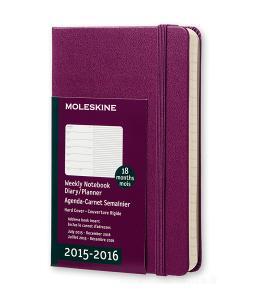 Moleskine 18 mesi - Agenda settimanale notebook - Pocket - Copertina rigida viola 2015 – 2016