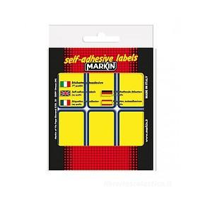 Confezione 10 fogli da 6 etichette autoadesive 70x37mm carta gialla Markin